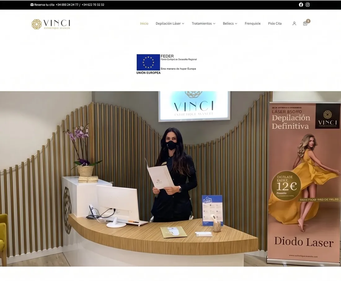 Web anterior de Vinci hecha con el Kit Digital